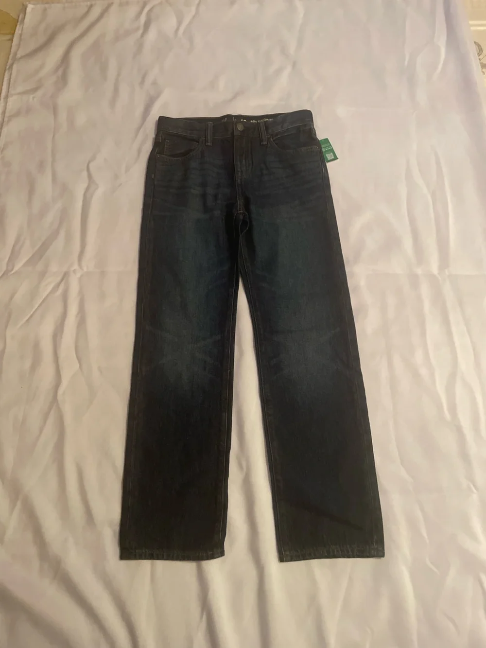 GAP Kids Dark Blue ‘90s Original Straight Jeans Subtle Distressing, NWT, Size 12